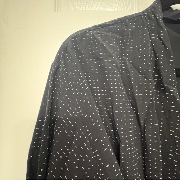 EILEEN FISHER Morse Code Black Belted Long Kimono Jacket Sz M - Picture 6 of 16